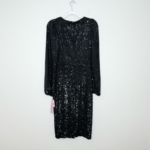 NWT AQUA BLOOMINGDALE'S Black Sequin Cut Out Cocktail Dress Size 4 - Picture 7 of 7